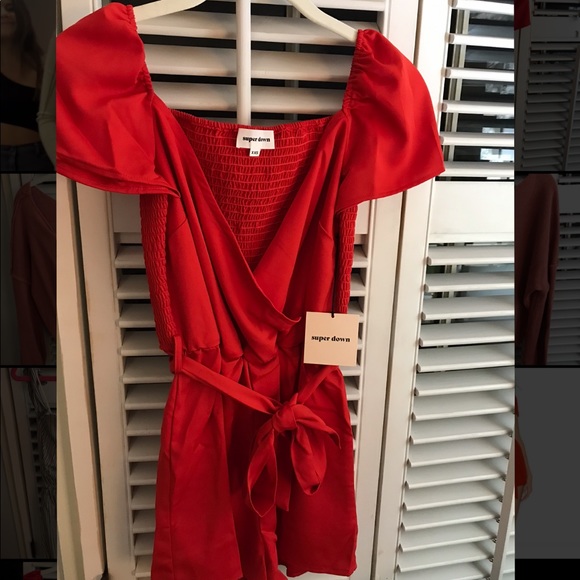 Superdown Red Romper - Picture 2 of 3